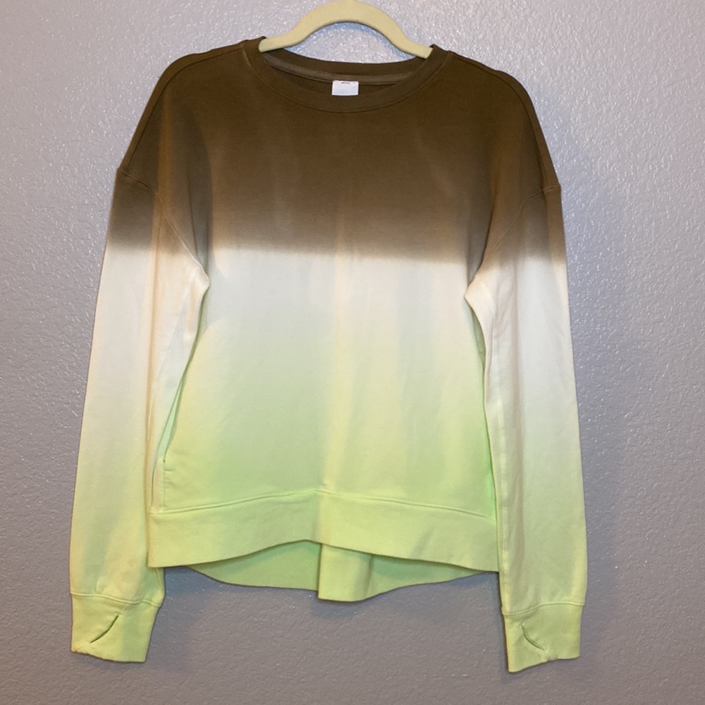 All In Motion Cotton Knit Athletic Sweatshirt Ombre Green Women's Size XS